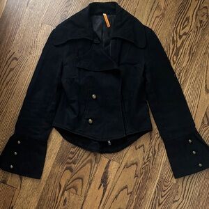 Deep LA Women's Black Short Double-Breasted Jacket Size S